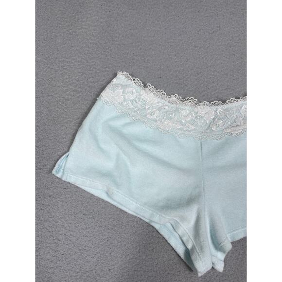 Betsey Johnson Womens Size M Light Blue Lace Trim Waist Sleep Shorts - Picture 10 of 11